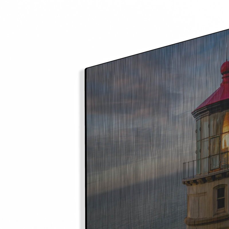 Mur de métal «The Beacon At Heceta Head» par Rick Berk, H 12 po x l 16 po