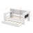 Twin Size Daybed With Trundle, Storage Shelves And Desk, Wood Corner Bed With Upholstered LED Headboard And Charging Station-1331826489