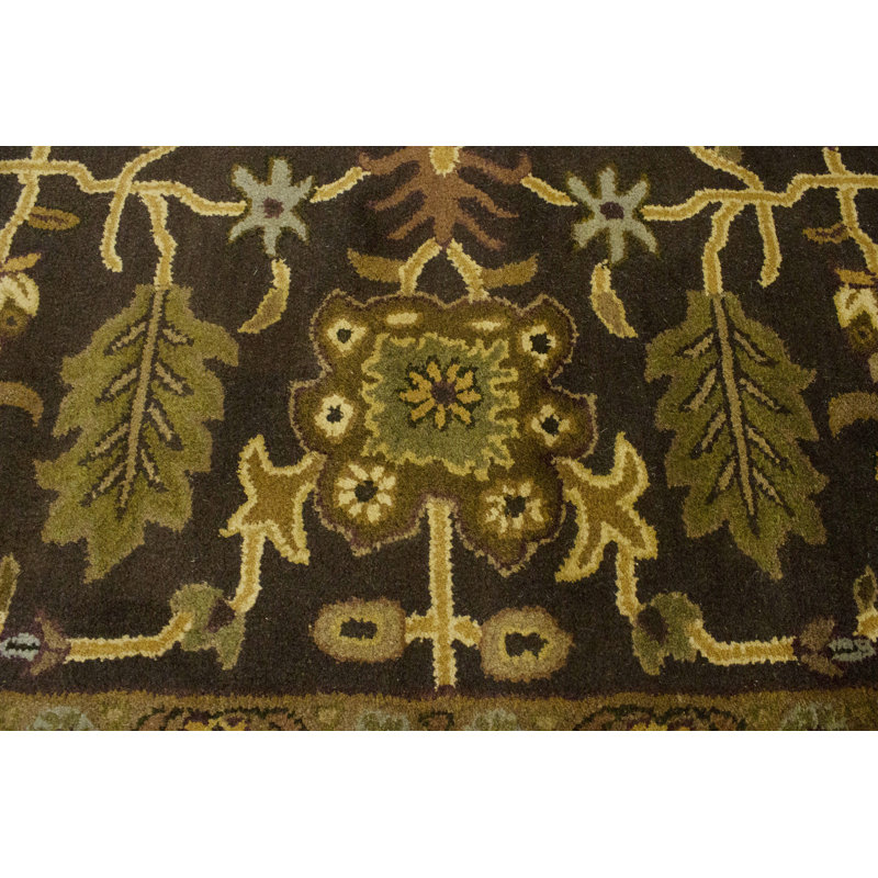 Tapis brun foncé en laine touffeté à la main Beqir