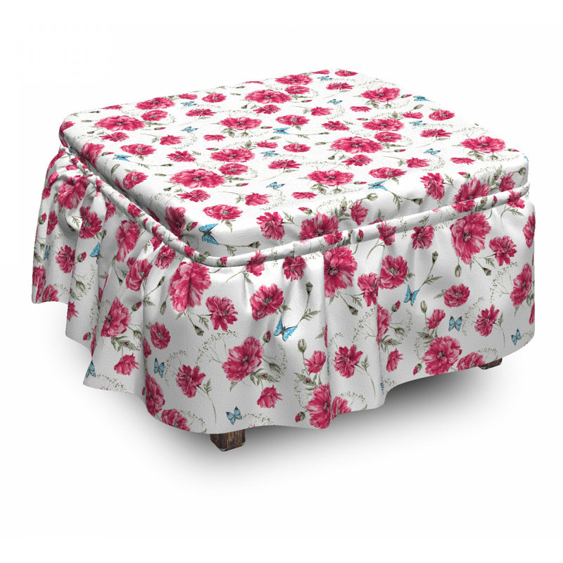 Ensemble de housse pour repose-pieds à coussins carrés 2 pièces