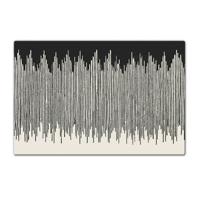 Tapis noir et ivoire Cadence