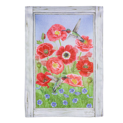 Drapeau de jardin en coquelicot et coquelicots