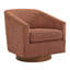 Fauteuil demi-tonneau pivotant en polyester Blondeau avec base en bois-1882374017