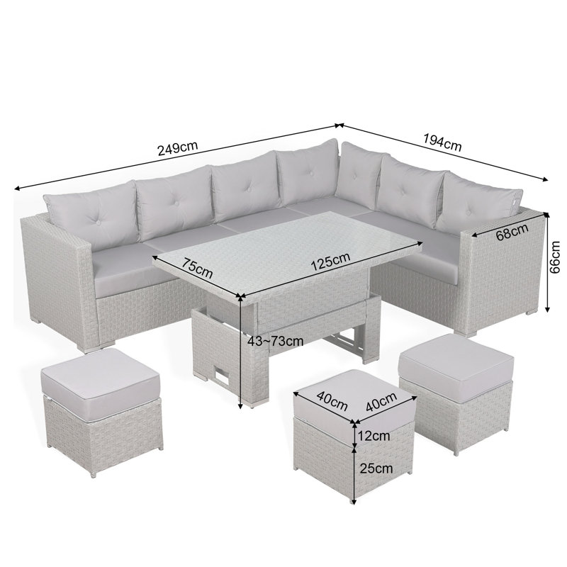 Amneek Garden Lounge Set with Cushions
