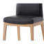 Ensemble de 2 chaises d'appoint Raquan en cuir noir et finition noyer