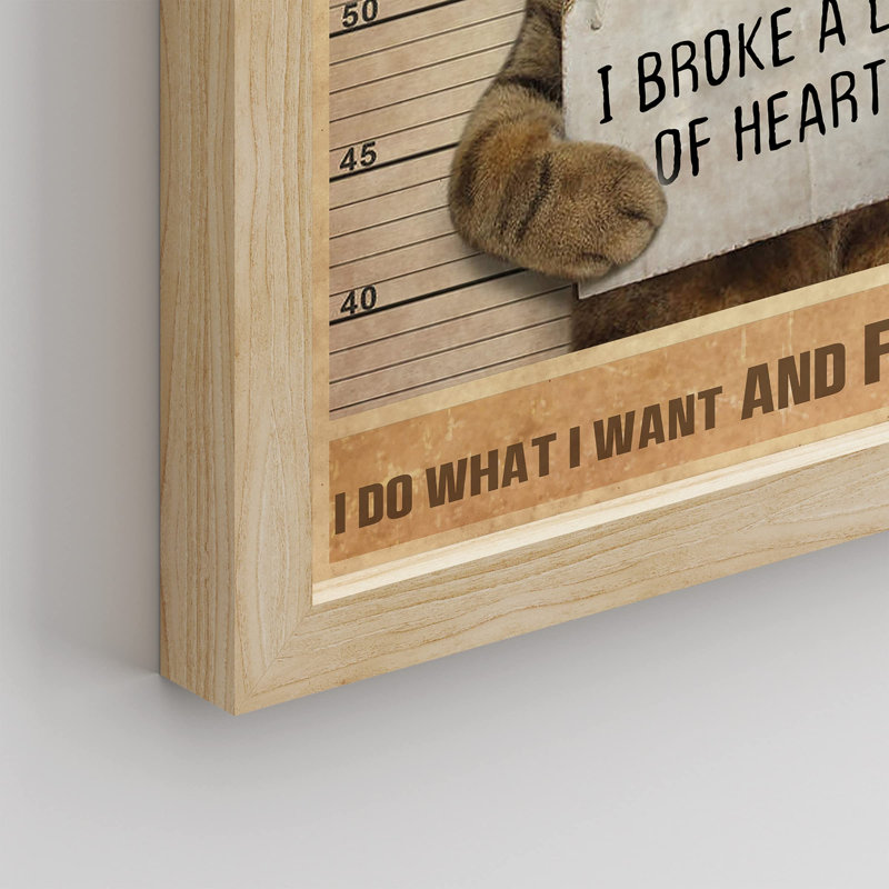 "Bad Cat Hilarious Humour Bathroom Kitty Plaques" sur papier, Naturel, H 16 po x l 12 po