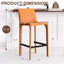 Tabouret de bar H 26 po entièrement assemblé, tabouret de bar rembourré en cuir Saddle avec siège rembourré, tabouret de bar à hauteur de comptoir avec repose-pieds à structure métallique pour comptoir de bar pour îlot de cuisine, orange-2110897006-2110765624