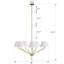 7-light 40"W Brass Burlap Shaded Chandelier For Dinning Room