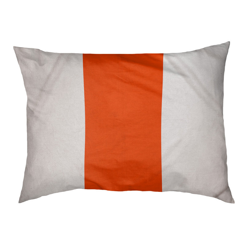 Coussin Designer, Grand (L 40 po x l 50 po), Blanc / orange