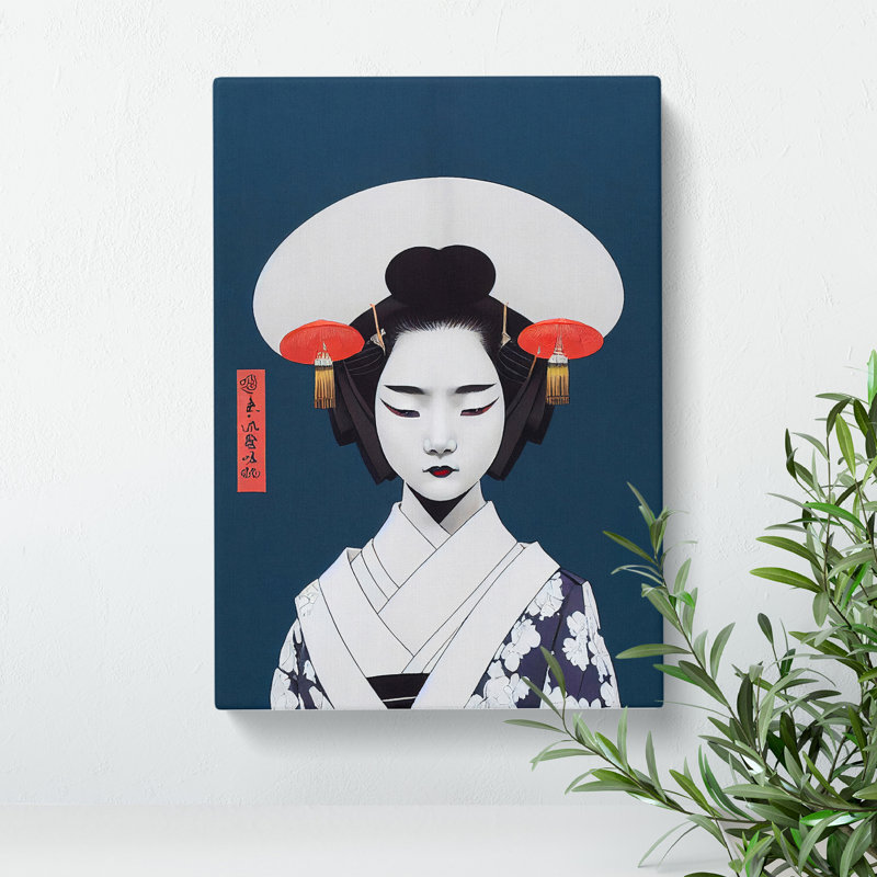 Brilliant Geisha - Print, No Matte, 50cm H x 35cm W x 3cm D, Wrapped Canvas
