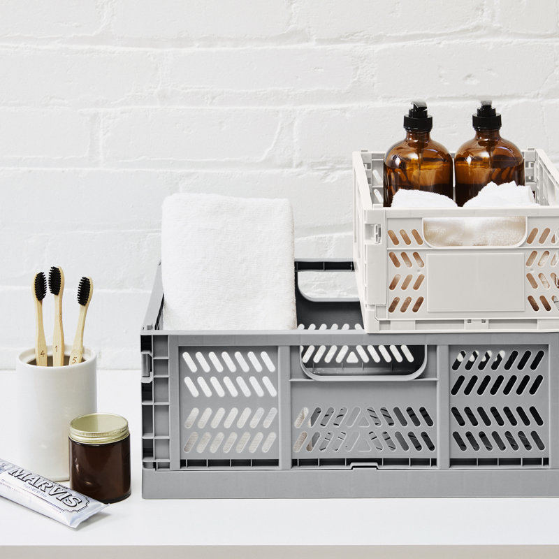 Caisse moderne pliante, Gris clair