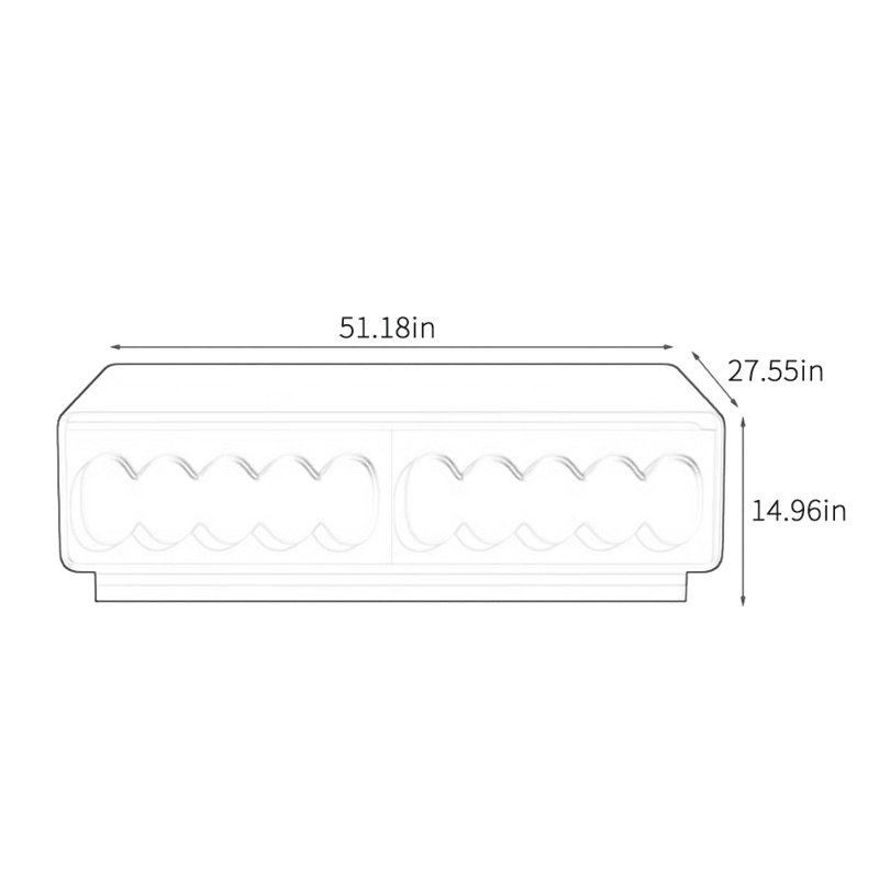 Table basse simple au design créatif, Noir, noir, noir, noir, H 14,96 po x L 51,18 po x l 27,55 po