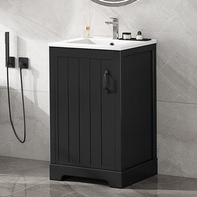 Ensemble de meuble-lavabo simple 20 po avec plateau en céramique Catharine