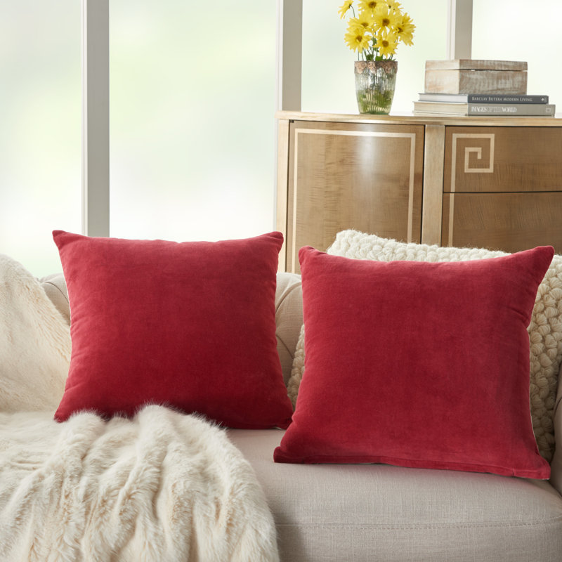 Haitley Throw Pillow Cover, Red