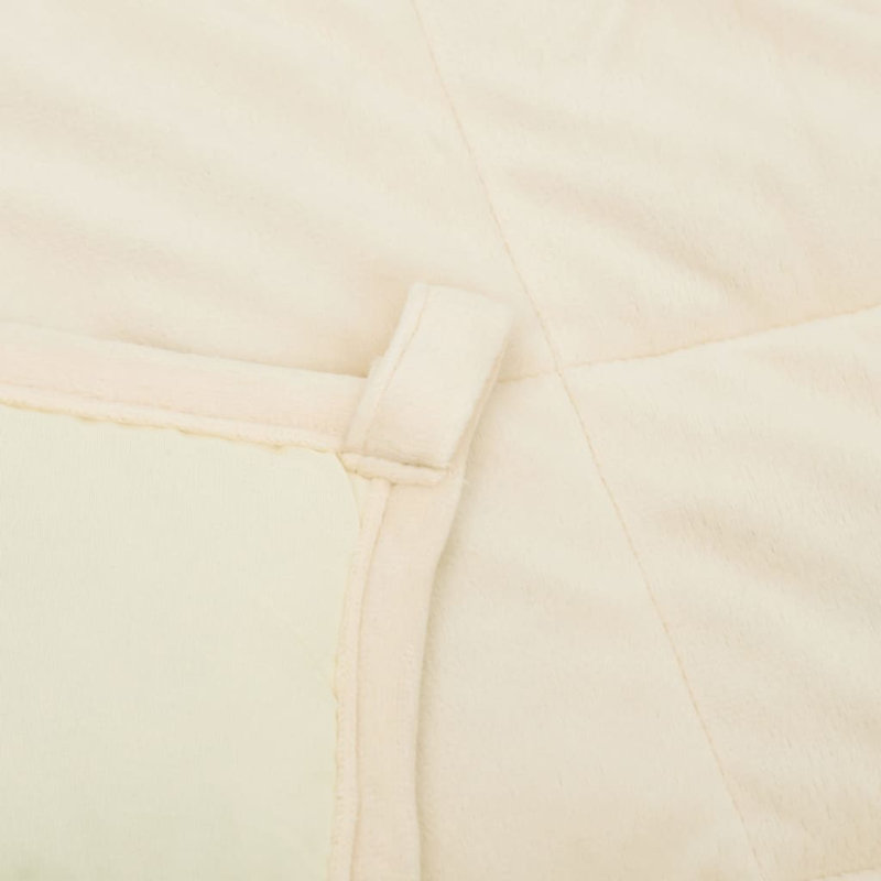 Couverture lestée vidaXL Coton, polyester, perles de verre, Crème clair, L 55,1 po x L 78,7 po