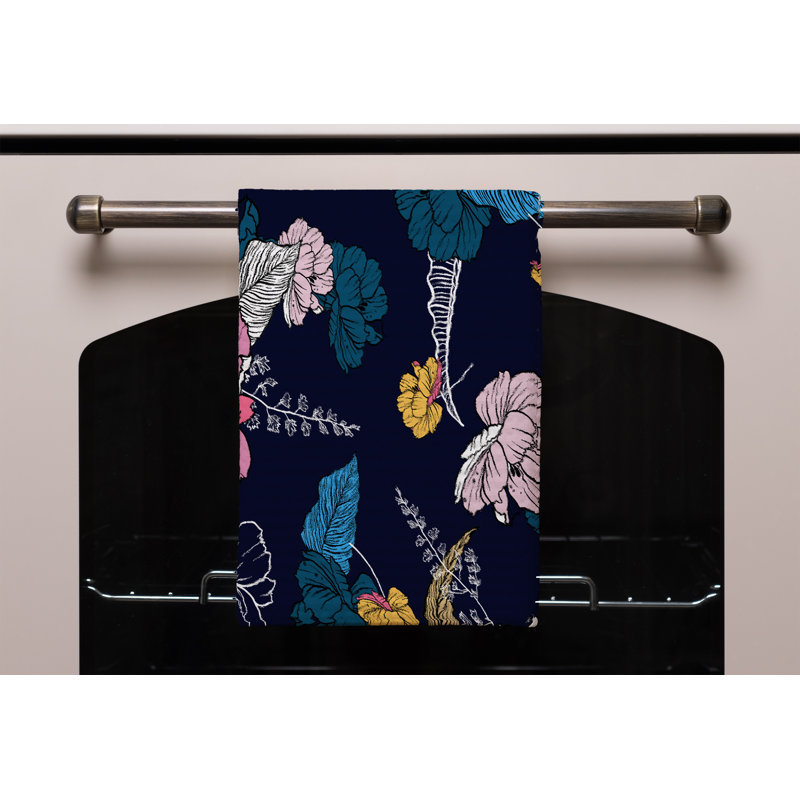 Cotton Floral Waffle Kitchen Towel