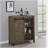 Arcata Rustic Oak Sliding Door Bar Cabinet