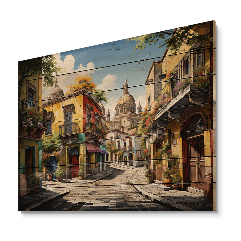 Mexico Mexico Fiesta City II sur impression sur bois, H 24 po x l 32 po x P 0,78 po