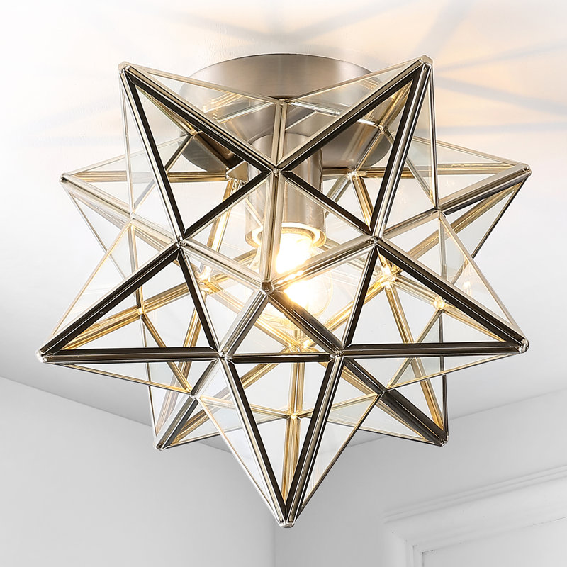 Plafonnier encastré 1 lumière 12 po Joanie, Nickel