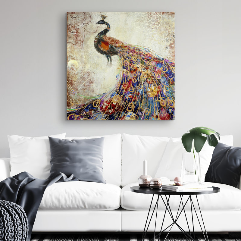 Majestic peacock - 32"x32" art on canvas