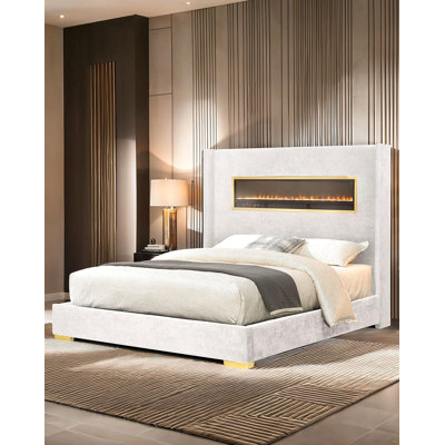 Lit tapissier en tissu pour lit très grand 1 pièce Eastern