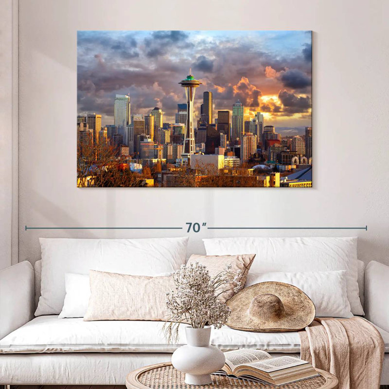 Skyline de Sirci Seattle, H 32 po x l 48 po