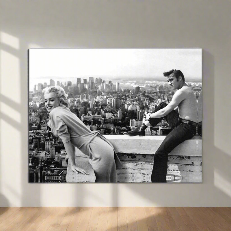 Marilyn & Elvis, reproduction d'art sur toile, Toile tendue