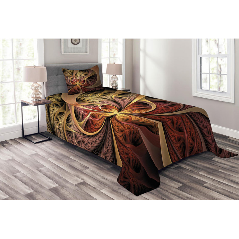 Twin Size Multicolor Quilted Bedspread Set with Pillow Sham