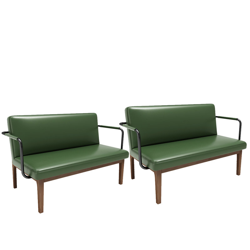 Banc rembourré en similicuir, Vert