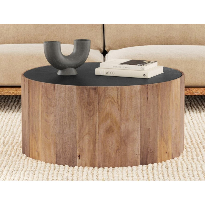 Rowen Stone Top Drum Cocktail Table
