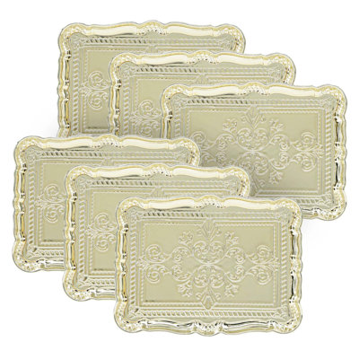 Ensemble de 6 assiettes de présentation en plastique, 11,8 po x 9,1 po