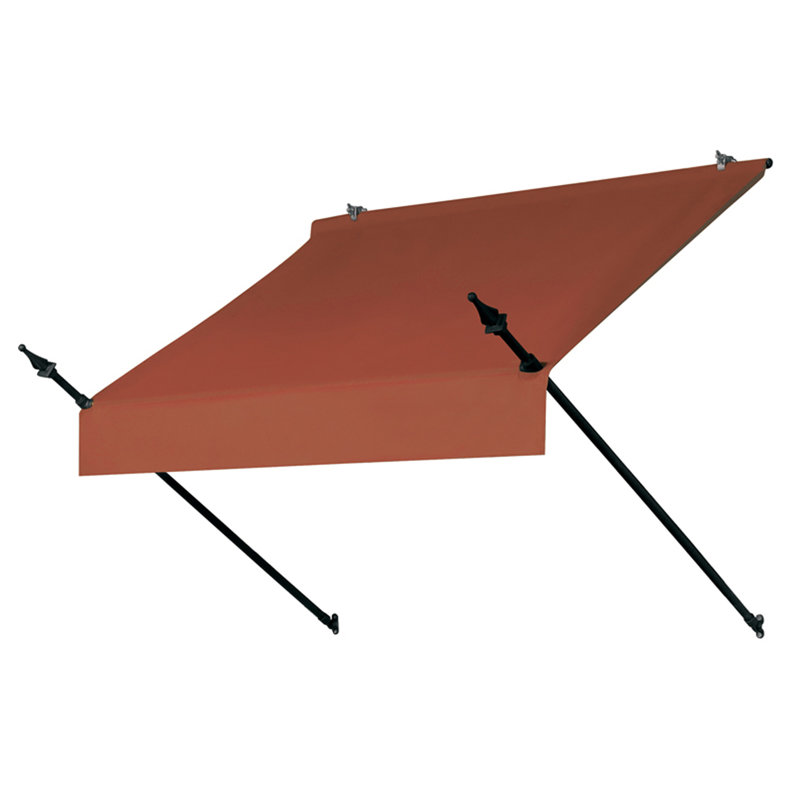 IDM Worldwide 50.5'' W x 21'' D Fabric Cover Retractable Door / Window Awning, Terracotta