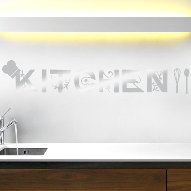 Food & Beverage Wall Decal, Shiny Silver, Medium
