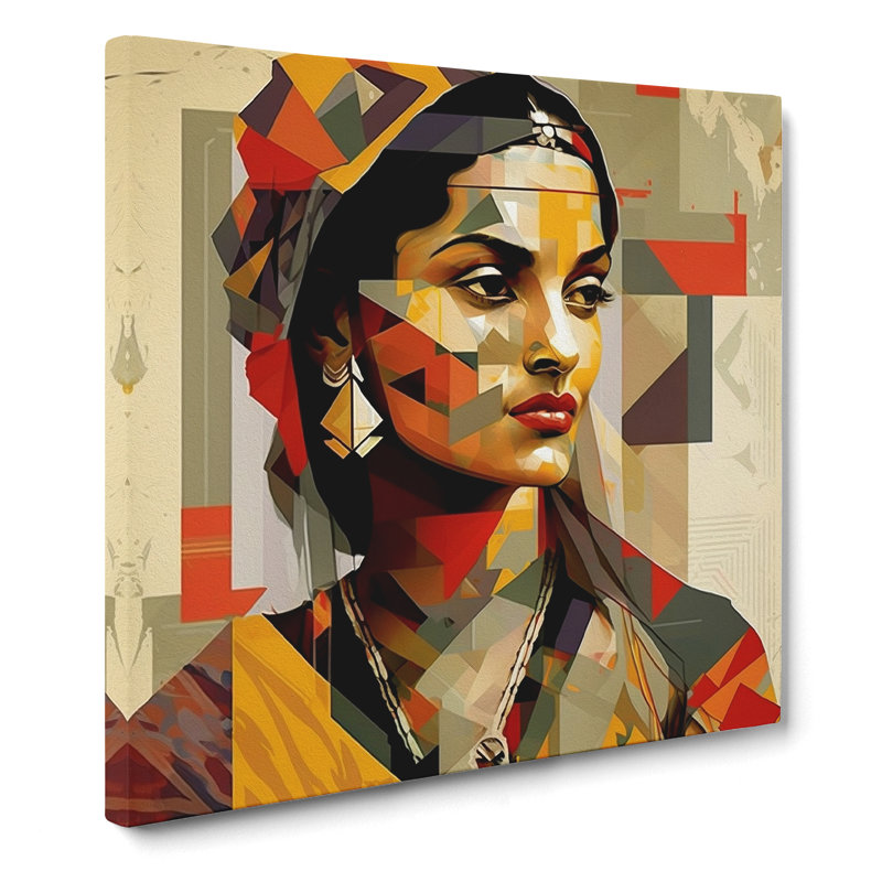 Indian Woman Constructivism No.1 - Wrapped Canvas, 35cm H x 35cm W x 3cm D