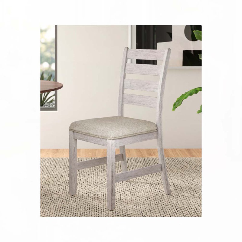 Ensemble de chaises de salle à manger rembourrées en tissu avec pieds en bois et dossier en lattes