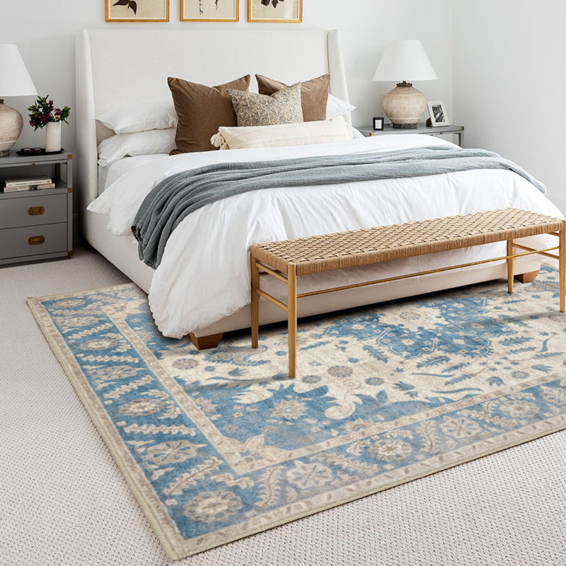 Washable Rug,Anti Slip Backing Rugs for Living Room,Bedroom, Vintage Home Decor Area Rug, Rectangle 2' x 3'