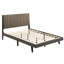 Queen Size Bed With Grey+Brown Combination And Upholstered Headboard Bedroom In Grey Brown Fabric Platform