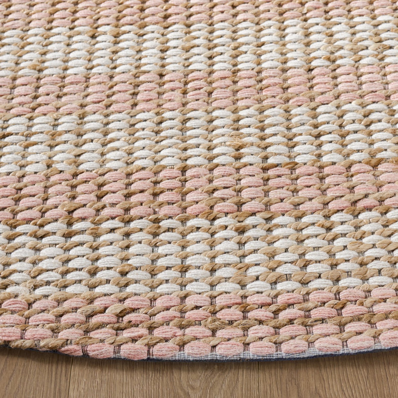 Martha Stewart 9527 Hand Tufted 40% Jute; 40% Wool; 20% Cotton Striped Rug, Round 6'