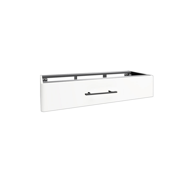 Ashauna 81cm Single Bathroom Vanity Base Only, Premium White Supermatt/Black