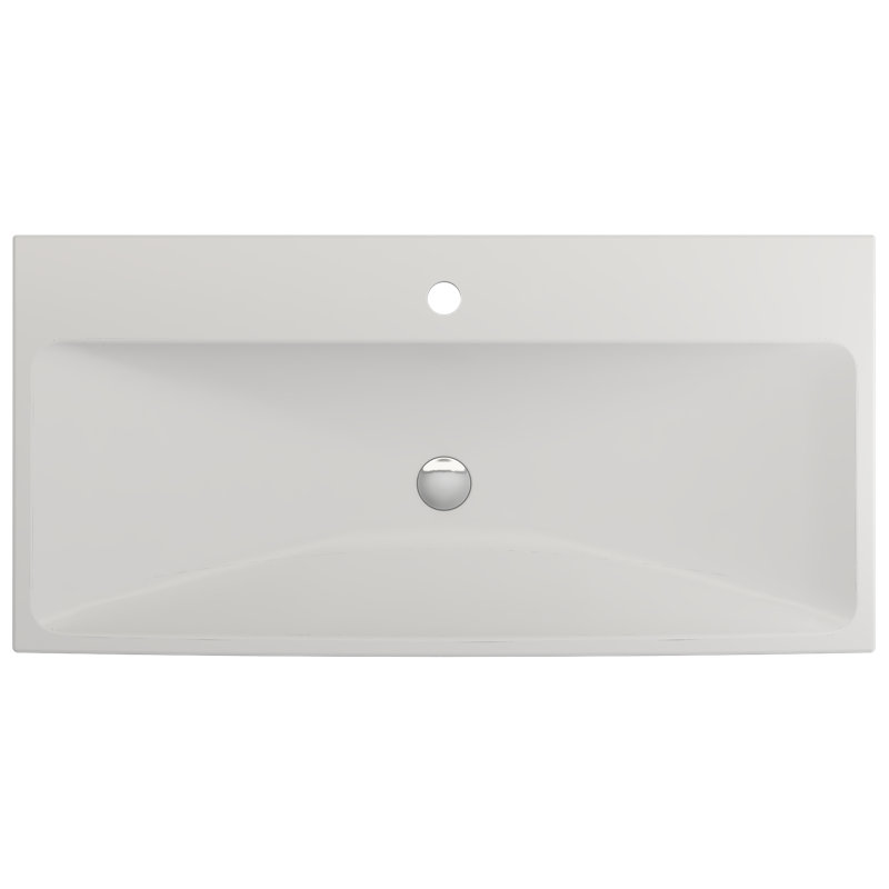Scala Arch 39.76'' L Bathroom Sink, Matte White, Single-Hole