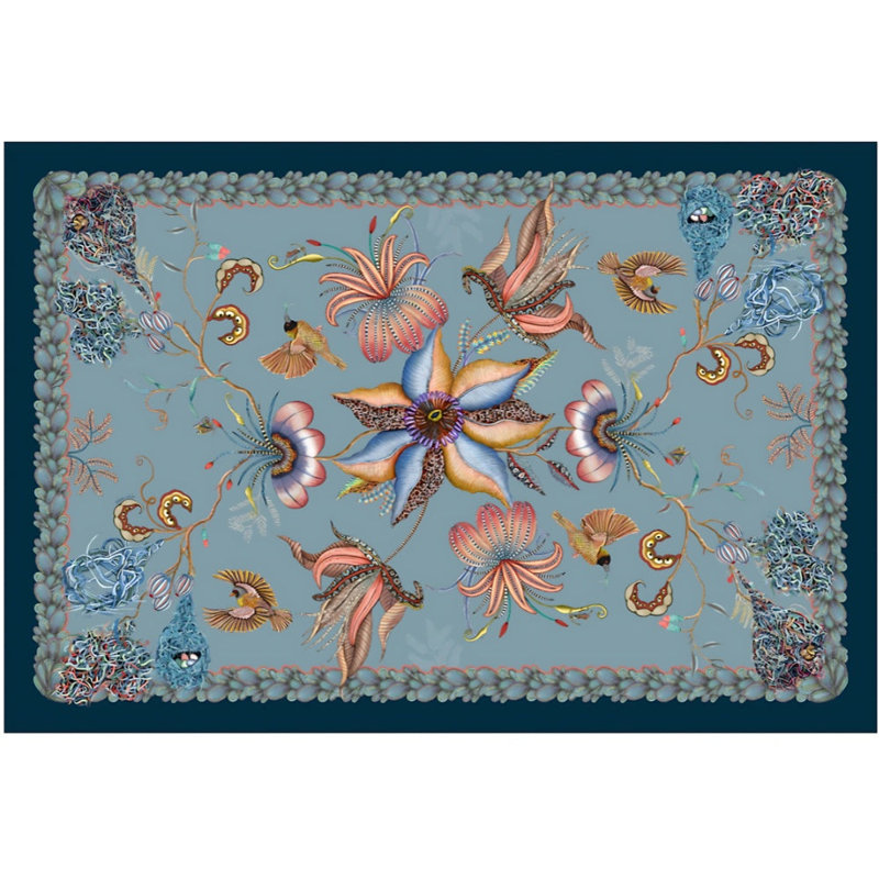 Thanda Nests Tablecloth - Cotton, Mist, 94" L x 63" W