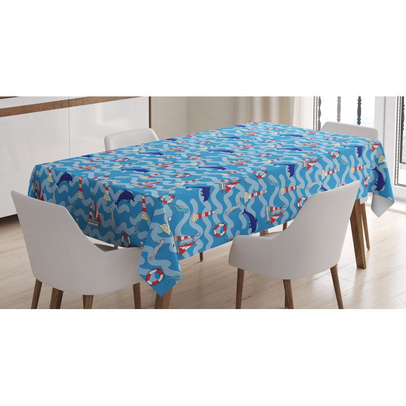 Lighthouse Geometric Tablecloth, 84" L x 60" W
