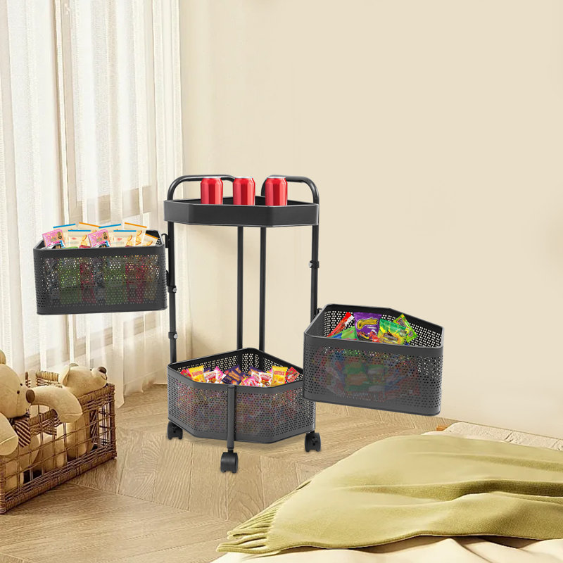 3-Tier Removable Basket Shelf Organizer, Satin Black
