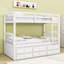 Twin-Over-Twin Wood Bunk Bed With Twin Trundle And Drawers,Ladder-3846528