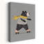 Whimsical Roller Skating Bear Playful Whimsical Abstract Bear Winter Landscape Wall Art Print 1 Piece Wrapped Canvas Wall Art-1774028066