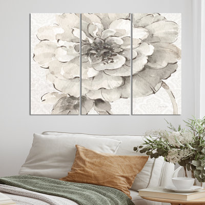 Image sur plusieurs toiles Farmhouse Premium «Indigold Grey Pivoines I»