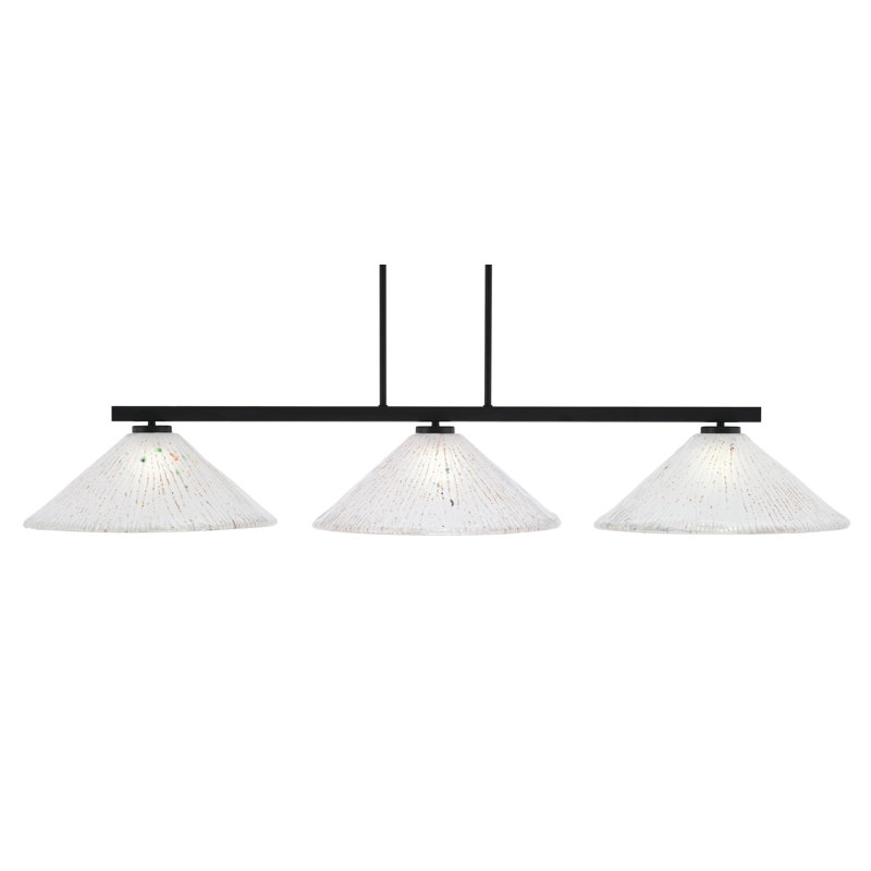Bar 3 lumières Bremer avec verre 16 po Bremer, Cristal givré, Noir mat