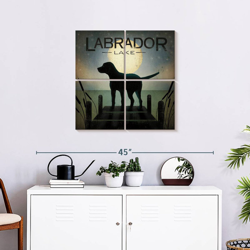 Brampt Moonrise Black Dog - Labrador Lake, 26" H x 26" W