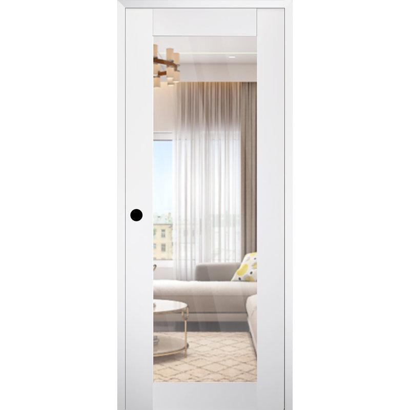 Porte en verre poli blanc Smart Lite, 23,875 po x 83,23 po, Oui