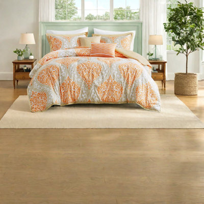 Ensembles de literie confortables en polyester orange, style moderne pour la maison